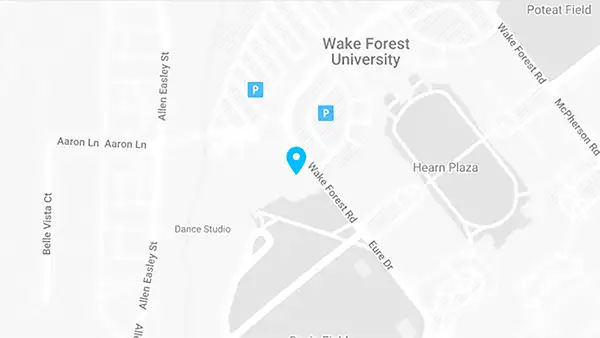 Map showing Scales Fine Arts Center and adjacent parking