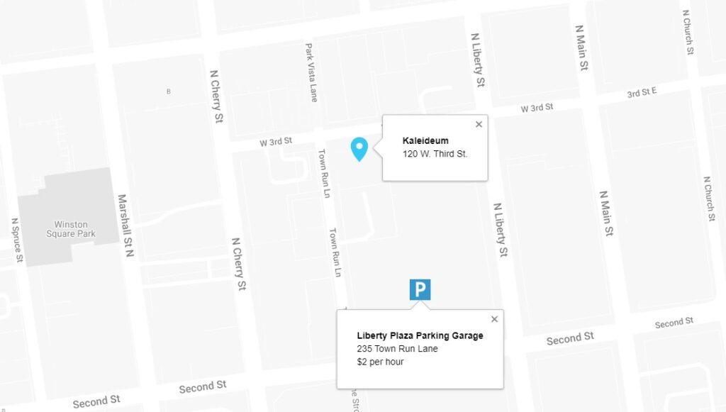 Map of Kaleideum and Parking